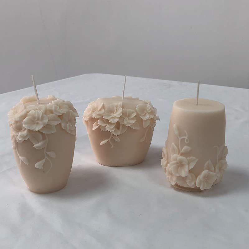 Miniatura 5 de Tone Fun Moldes de silicona cilíndricos 3D para hacer velas, resina, velas de aromaterapia, jabón de cera hecho a mano, decoración del hogar,