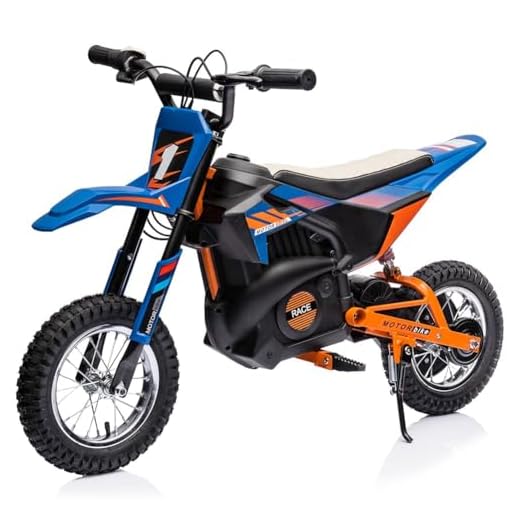 24V Electric Off-Road Motorcycle,250W Motor 13.6MPH Fast Speed Motocross,Leather Seat Dirt Bike,Twist Grip Throttle,Metal Suspension,Air-Filled Tires,for Kids Teens (Blue)