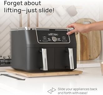 Ibyx Bamboo Sliding Appliance Tray for Worktops – Roll-Out tray for coffee machines, air fryers & toaster ovens – quiet wheels, anti-slip