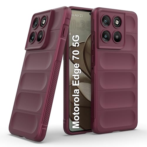 Image of Zapcase Back Case Cover for Motorola Edge 70 5G | Compatible for Motorola Edge 70 5G Back Cover | Liquid Silicon Magic Case with Camera Protection | Plum
