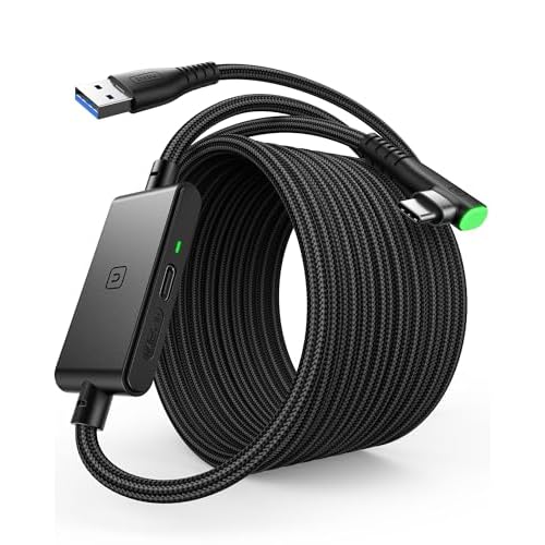 INIU Link Cable with Charging [16ft] for Meta Quest 3s Oculus Quest 3 Quest 2/Pro, Pico 4, PC VR, Steam VR, USB 3.0 High Speed Data Cable, USB C Charg