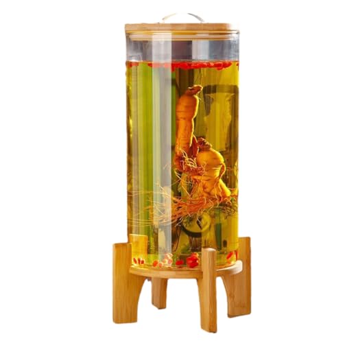 BTZHY Drink Dispenser, Commercial Glass Jar Drinks Dispenser with Stainless Steel Punch Dispenser | Drink Pitcher with Spout | Stainless Steel(15L)