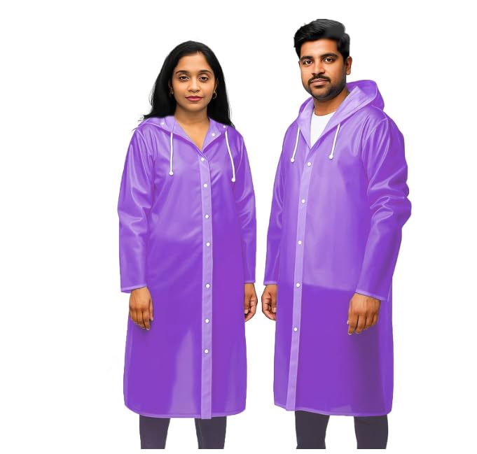 Rain Coat with Hood for Men and Women, Purple-image-47