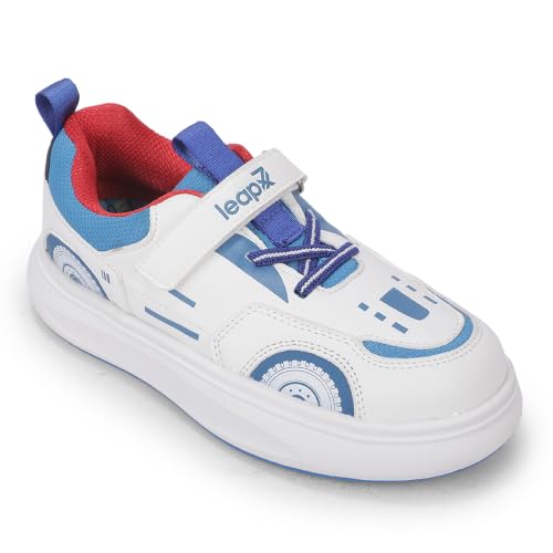 Image of Liberty LEAP7X White & Peach Slip-On Casual Sneakers for Kids