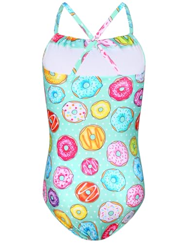 Image of TENVDA Girls Swimsuit Summer Beach Sport Halter Bathing Suits One Piece Swimwear for 2-12 Years Old Kids