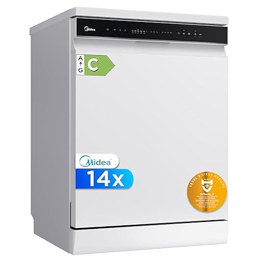 Midea Lavavajillas 60 cm+++ Blanco para 14 servicios - Lavaplatos libre instalación - Compacto con 10 Programas de Lavado integrable - Filtro Antibacterias y Programación Horaria Nuevo Modelo | Ya disponible en tu tienda friki favorita! En mundofriki.es!