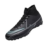 Men's Soccer Shoes High-Top Turf Soccer Boots Professional Football Shoes for Outdoor Indoor...