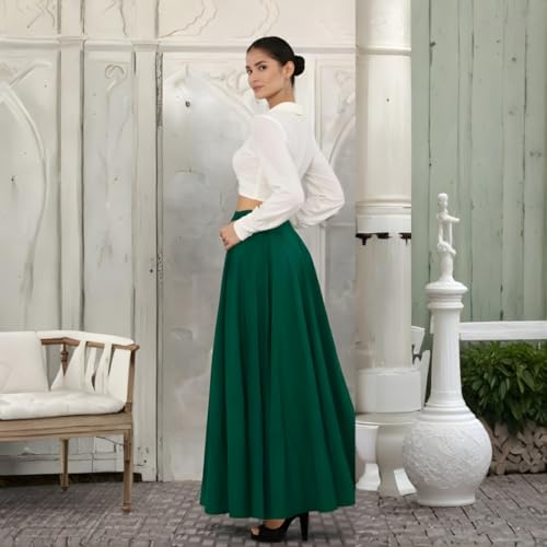 Image of JYESHTA Women's American Crepe Flared A Line Stitched Long Skirt with 12 Mtr Flare 40 in Height | Skirts for Women Long Length | Long Skirts for Girls
