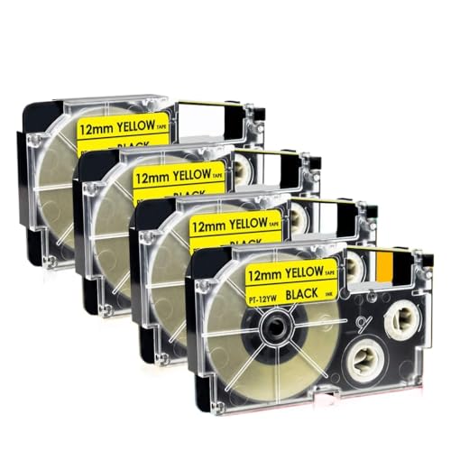 Ruban XR-12YW pour identifier vos dossiers sur imprimante EZ KL-100 cartouche 12mm jaune