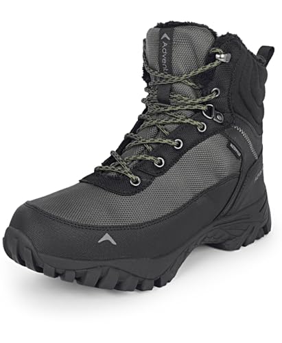 Image of Men's Waterproof Hiking Shoes | Warm Mountain Shoes | High Ankle | Suitable For -5C to -10C | ET1101 | Green
