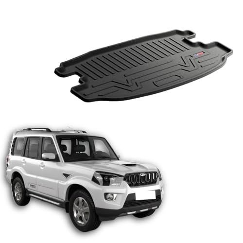Image of 3D TPE Car Boot Mat for Scorpio Classic (All Models) Custom Fit, Heavy Duty & Anti-Slip Boot Mat | All Weather Resistant, Waterproof & Dustproof Trunk Liner, Car Dicky Mat for Scorpio