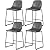 Rfiver Pu Faux Leather Counter Chairs Set of 4, Counter Stools with Back and Footrest, Modern Armless Counter Height Stool Chairs, Grey