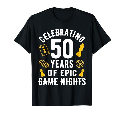 Board Gamer Golden Wedding Couple Board Games T-Shirt