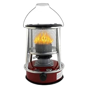 Kerosinekachel voor gebruik binnenshuis, draagbare convectie, kerosineverwarming, rookvrij, campingoliefornuis voor verwarming, koken, winterpaviljoen, rode 4,6 liter kerosineverwarming