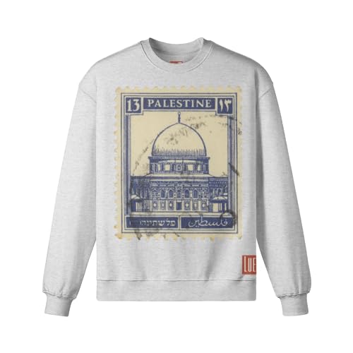 Vintage Palestine Stamp Drop Shoulders Sweatshirt