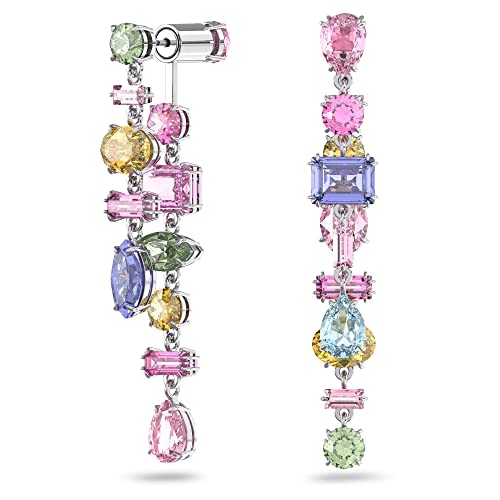 Swarovski Gema Drop Earrings, Multicolored, Rhodium Finish, Brass #TOP1