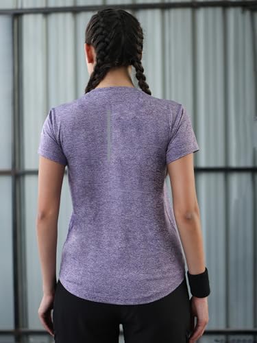 Image of CHKOKKO Gym Tshirt for Women Workout Dry Fit t Shirt Sports Tshirt Lightweight Round Neck Breathable Half Sleeve Activewear Running Yoga Tops for Woman