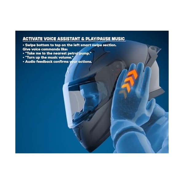 Axor x Altor Apex Smart Bluetooth ECE DOT ISI Certified Full Face Helmet for Bike – Swipe Control, Voice Assistant, Turn-by-Turn Navigation and Dual Visor-Black-XL