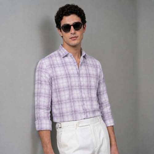 Image of Afflatus Men's Checked Casual Premium Cotton Blend Full Sleeve Regular Fit Check Shirt for Man | Stylish Checks Shirt for Casual Wear | Cotton Shirt for Men