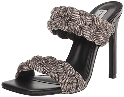 Steve Madden Kenley Damen-Sandale mit Absatz, Schwarze Strasssteine, 36 EU