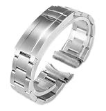 For Rolex for SUBMARINER for DAYTONA for cinturino 20mm Bracciale con chiusura pieghevole Acciaio inossidabile 904L Accessori cinturino for orologio for uomo Donna Argento opaco