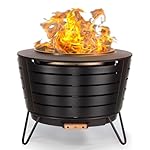 25-Inch Smokeless Patio Fire Pit, Wood Burning with Removable Ash Pan & Weather-Resistant Cover, Modern Black Design – Ideal Outdoor Smokeless Fire Pit for Backyard & Patio