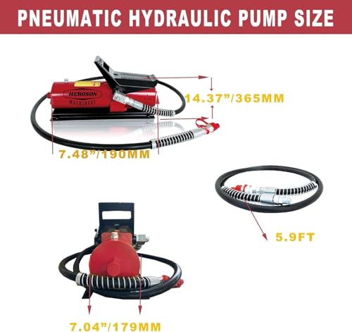 Generic Heroson Air Hydraulic Pump,10,000 Psi High Pressure Pneumatic Hydraulic Pump,1.7L Reservoir thumb #4