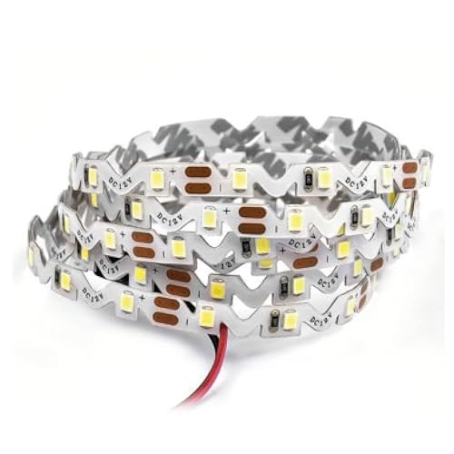 Image of LED Lighting 24V 16.4ft UL Listed Warm White 2835 SMD Zig-Zag LED Strip Lights Dimmable 660lm /m 6.2W /m 300 LEDs 60 LEDs /m IP33 Non-Waterproof. S Shape Angle Turning Capable (Warm White)