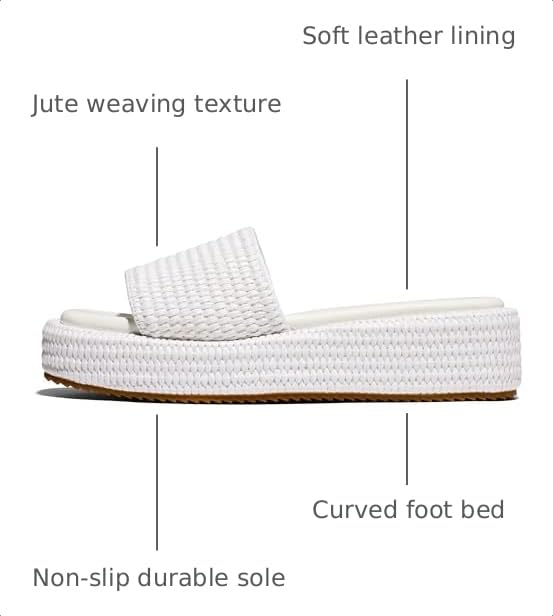 Image of EQAUDES Platform Sandals Women Slip on Espadrille Wedges Slides Bohemia Sandals Flatform Open Toe Beach Sandals