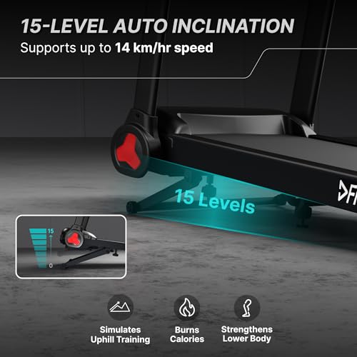 Image of Fitkit by Cult PowerRun96Auto BLDC Treadmill 5.5HP Peak | 120kg Capacity | 15-Level Auto Incline | 14 km /hr Speed | Foldable with Wheels | 12 Preset Programs & Tablet Holder | Perfect for Home Fitness