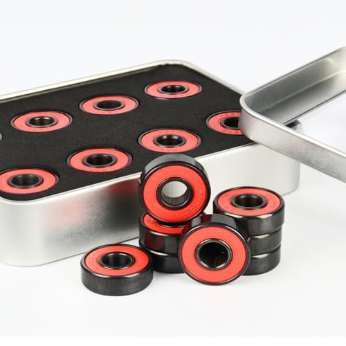 RowGlow 8pcs Keramik Kugellager 608RS ABEC 11 für Skateboards Roller Inline Skates Longboard, 608 RS kugellager 8x22x7mm 608 2RS (608RS 8pcs)