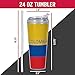 Rico Industries Colombia Flag 24oz Acrylic Double Wall Tumbler with Hinged Lid and Straw