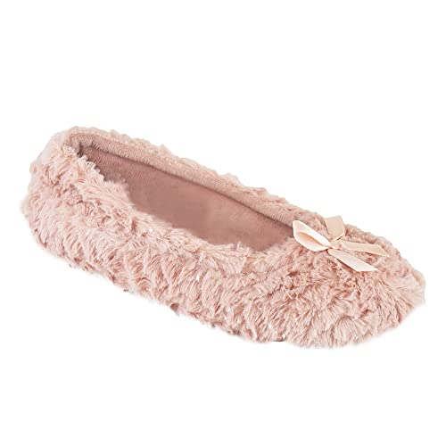 undercover lingerie Chaussons ballerines doux doublés en fausse fourrure pour femme Taille 36-42, Chevron pailleté rose, 37/38 EU Cover