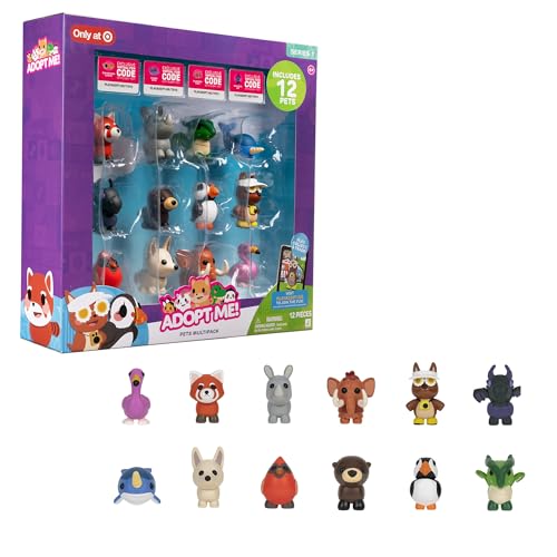 Adopt Me! 12 Pack Mystery Pets - Series 1 - 12 Pets - Top Online Game - Exclusive Virtual Item Code Included - Fun Collectible Toys for Kids Ages 6+