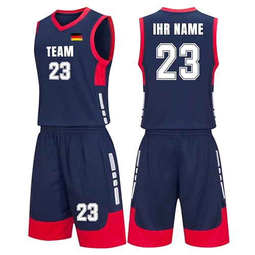 Basketball Trikot Herren Kinder, Personalisiert Basketball Jersey mit...