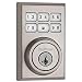 Kwikset 910 Z-Wave Contemporary SmartCode Electronic Touchpad Deadbolt, Works with Amazon Alexa via SmartThings or Wink, featuring SmartKey in Satin Nickel