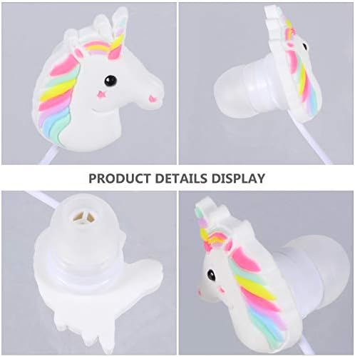 ibasenice In Ear Headphones Wired 3.5mm Cartoon Unicorn Earbuds Color Headphones Sport Earbuds for Girls Children Kids