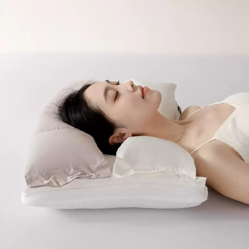 Orthopedic Cervical Pillow, 23.6 x 15.8 inches, Contoured Neck Support for Side Back Stomach Sleepers, White
