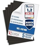 Magnetfolie Reorda selbstklebend 5er Set - Magnetpapier mit starkem Kleber