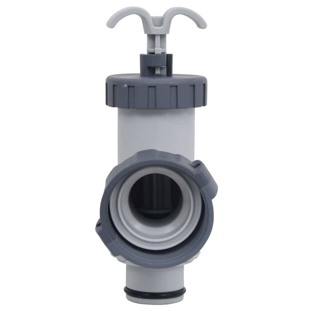Zawór tłokowy do basenu, 2 szt., szary, z polipropylenu (PP), do basenów o średnicy 38 mm i przyłączem gwintowanym 59 mm, kompatybilny z Bestway Intex do konserwacji i pielęgnacji basenu