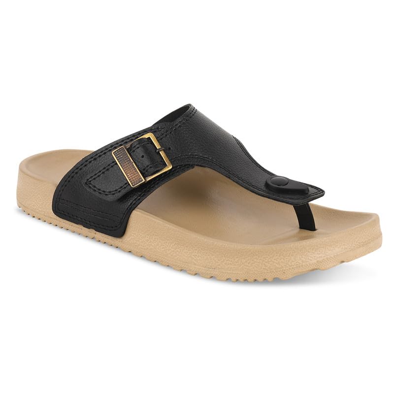 Image of Men's Slippers | Stylish & Comfortable Flip-Flop Slippers for Men | EVA Sole Material | Slip Resistant | Durable & Lightweight Men Chappal for Daily Use (GF-Eva-112)