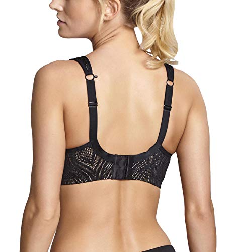 Image of Panache Women's High Impact Underwire Sports Bra, Black /Latte, 34E