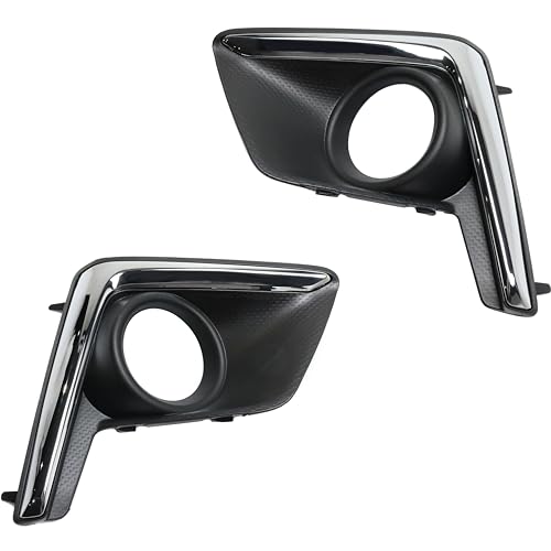Fog Light Trim Compatible with CROSSTREK 16-17 FRONT FOG LAMP MOLDING RH AND LH, Textured Black, w/Chrome Trim 57731FJ420,57731FJ430 miniatura 1