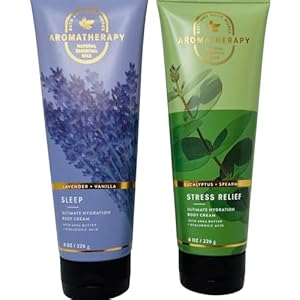 Bath & Body Works Aromatherapy Eucalyptus Spearmint and Lavender Vanilla Ultimate Hydration Body Cream 8 Ounces Pack of 2