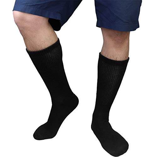 Falari Diabetic Socks Men Unisex Size 10-13 Black 63-2040-12Pairs #TOP5
