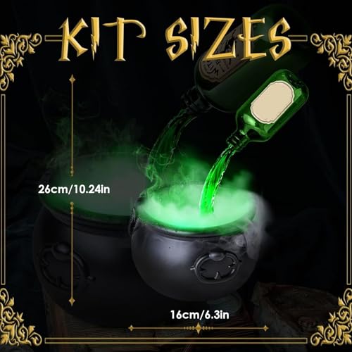 Chaudron de sorcière d'Halloween avec brume et kit potion - 7