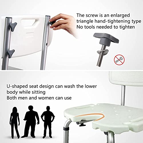 Chaise de douche PMR réglable avec découpe en U et pieds antidérapants