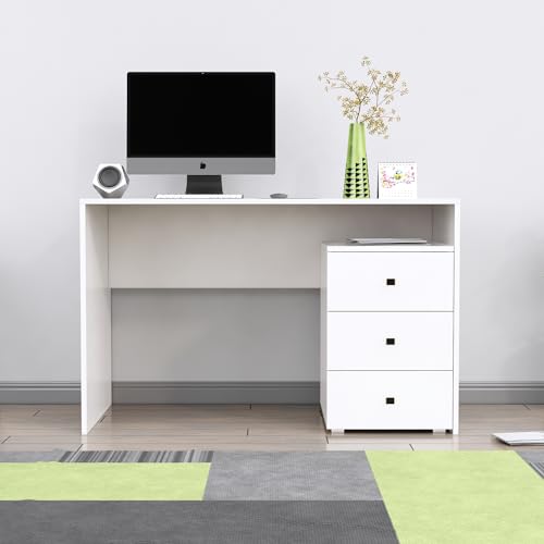 Image of Bniture Wooden Study Table for Home with Bottom Storage | Engineered Wood Study Table with Book Shelf | Multi Purpose Computer Desk for Writing | Laptop Table for Office & Home | Flower Wenge