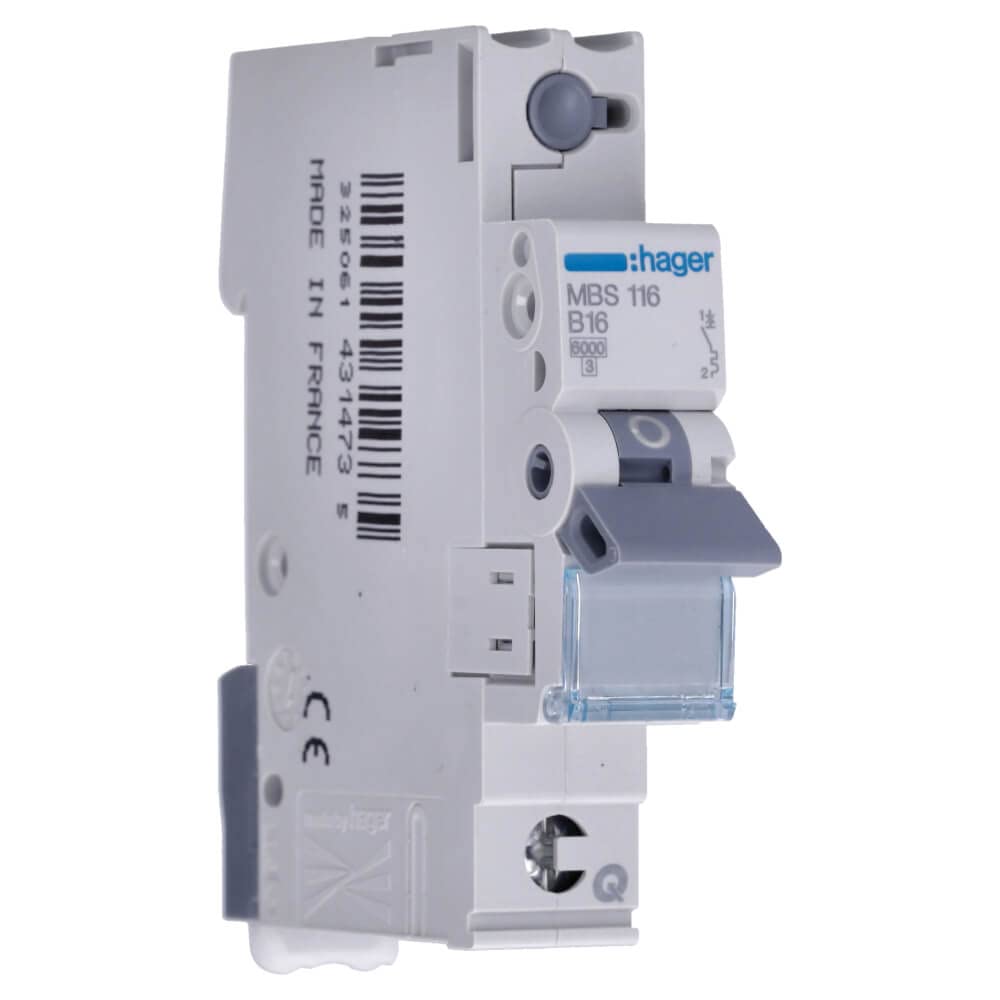 12x Hager (MBS.116) LS-Schalter 1Polig 6kA B-16A 1Modul QC