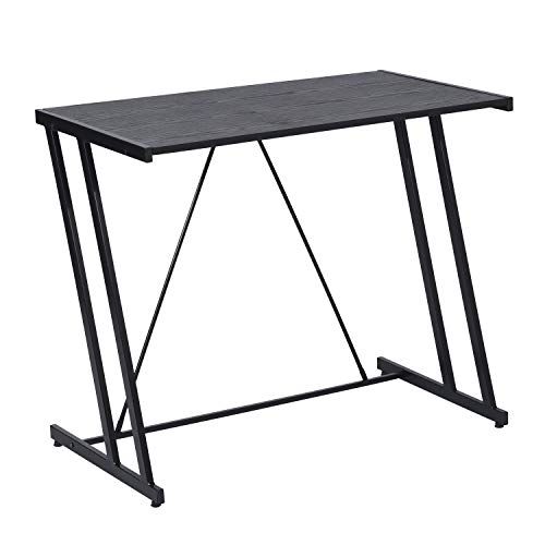 Moon Channel Computer Desk 35' Home Office Writing Desk, Modern Simple Style Laptop Table With Metal Frames For Small Spaces, Easy Assembly Desk In Black, 35.4 X 18.9 X 29.5 Inches #TOP7